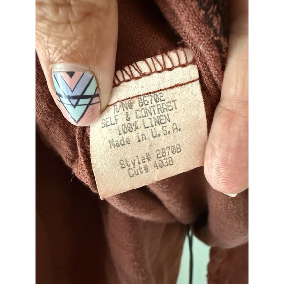 Lady’s Image Blazer Medium Rust Red Blazer Jacket Lagenlook Artsy Linen - Picture 3 of 10